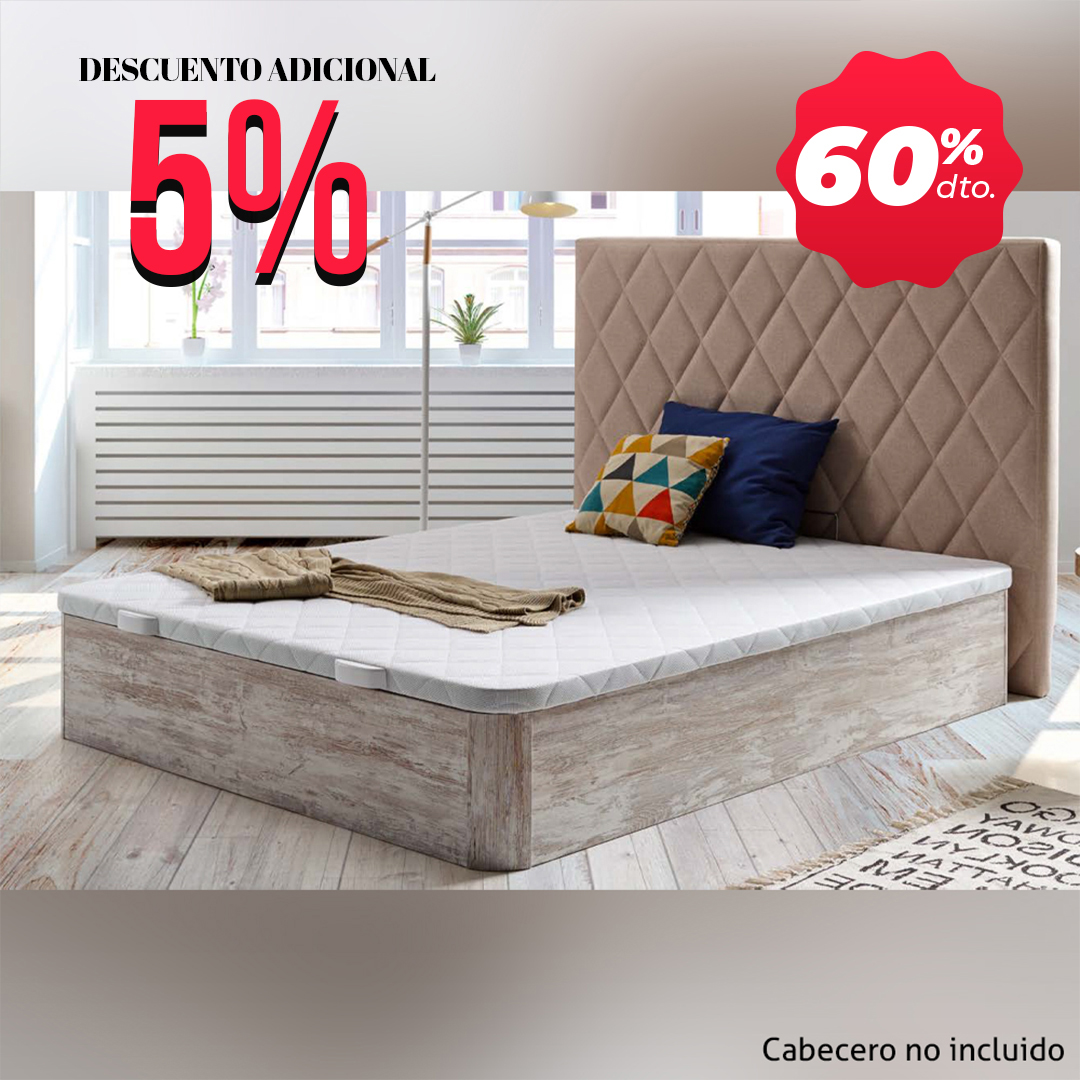 Oferta Canapé madera S30 + colchón mod Silva - Más que Muelles ®