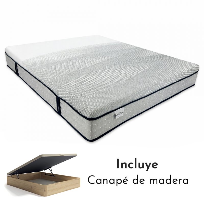 Colchón Sweet-Hibrid + Canapé Abatible de madera