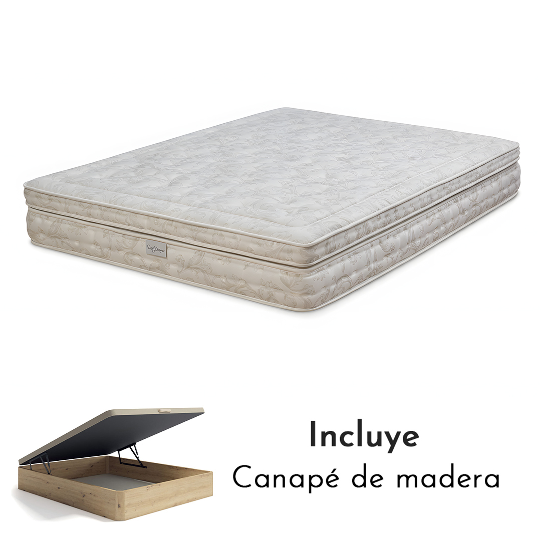 OFERTA Colchón viscoelástico FLORENCIA y Canapé de madera