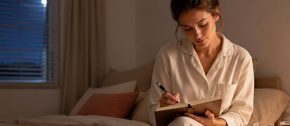 Diario de gratitud antes de dormir